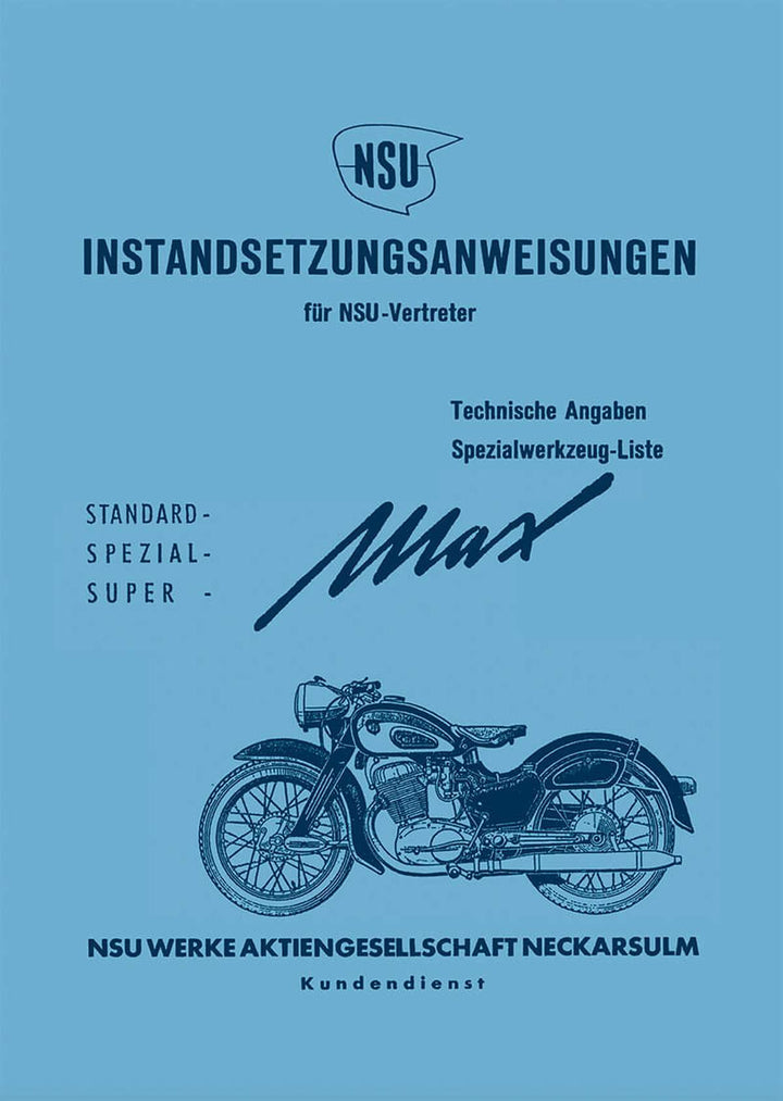 NSU Max Standard / Spezial und Super Reperaturanleitung, Buchcover