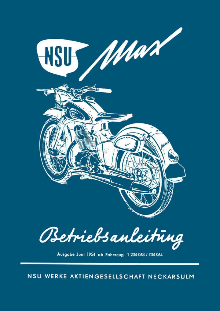 NSU Max Standard Betriebsanleitung, Buchcover