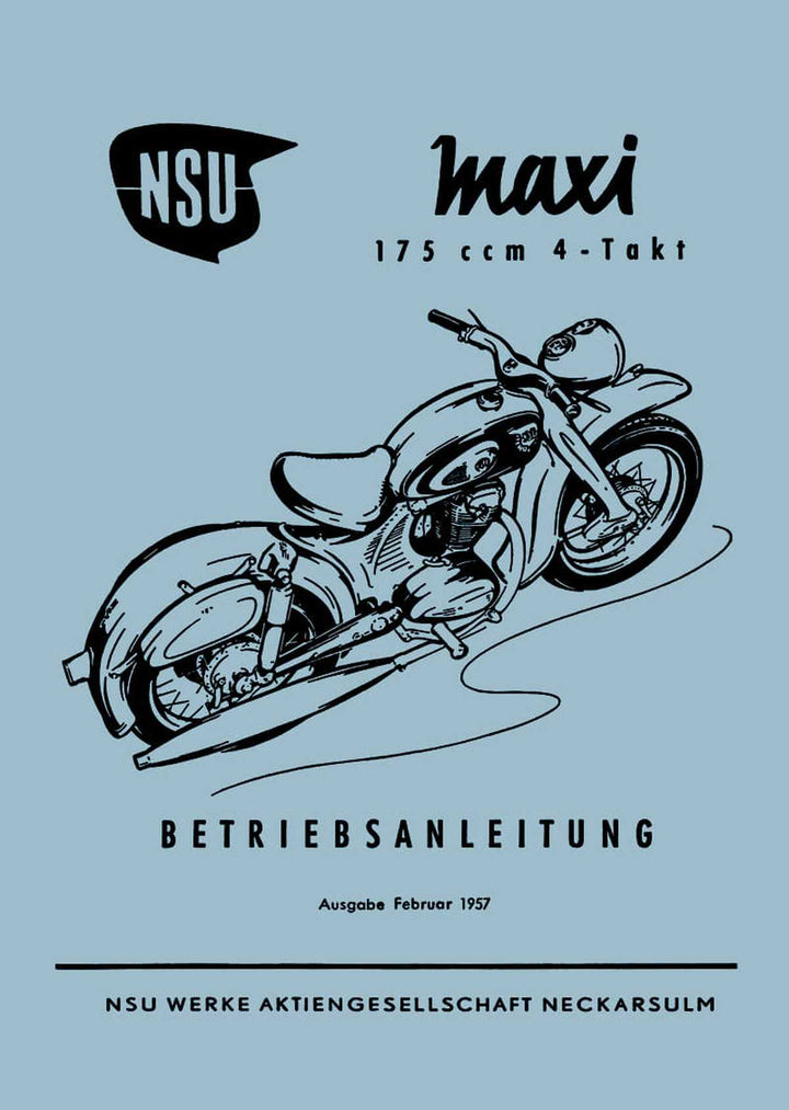 NSU Maxi Betriebsanleitung, Buchcover