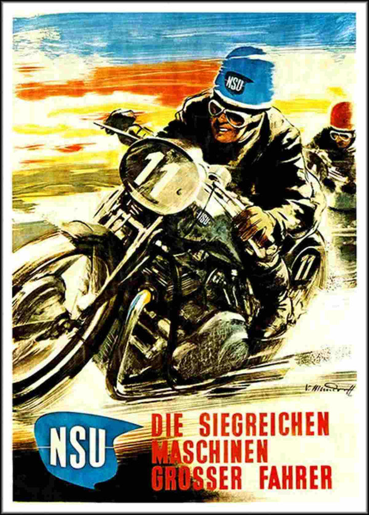NSU Motorrad Rennen Poster, Poster-Motiv