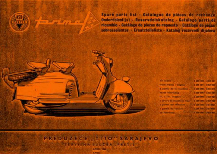 NSU Prima 150 und 175 ccm Typ III und V Ersatzteilliste, Buchcover