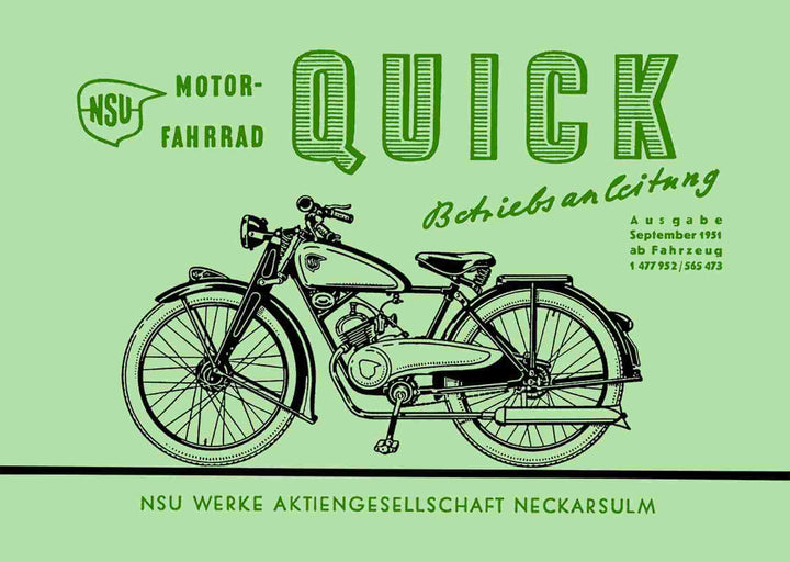 NSU Quick Betriebsanleitung, Buchcover