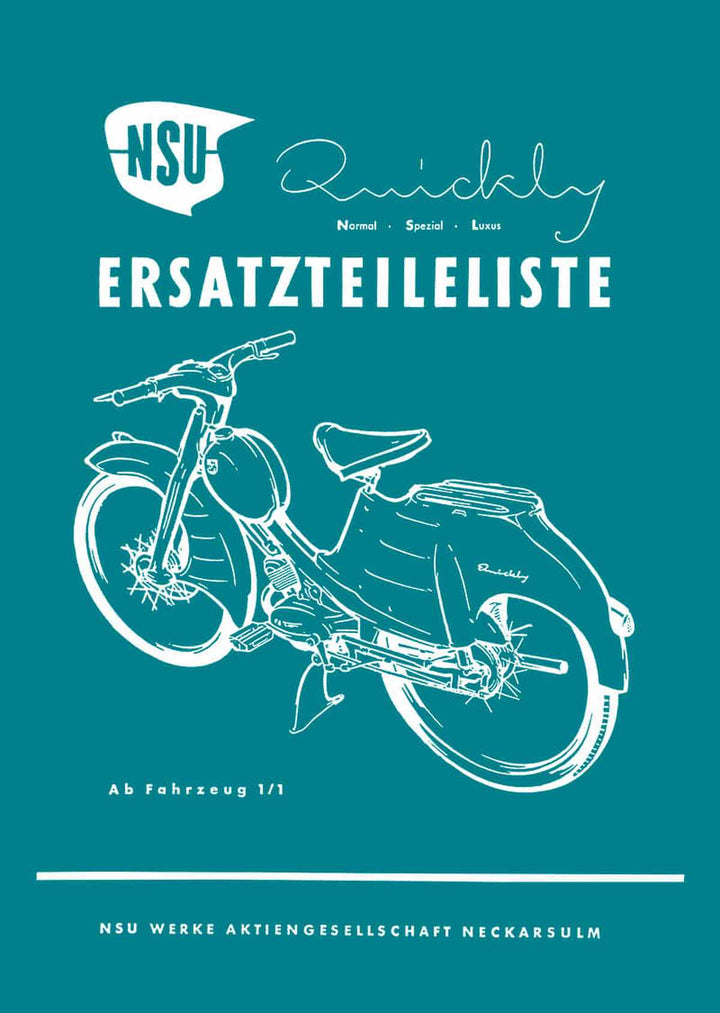 NSU Quickly Ersatzteilkatalog, Buchcover