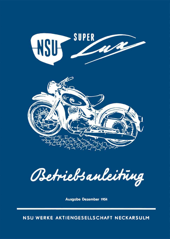 NSU Superlux Betriebsanleitung, Buchcover