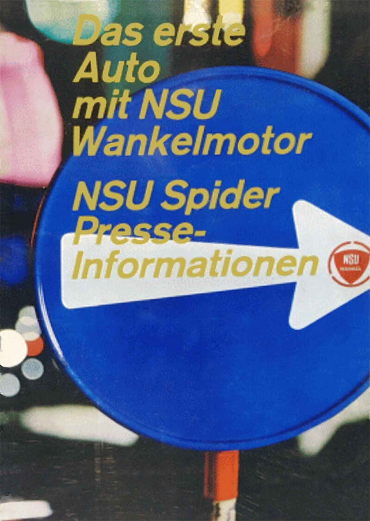 NSU Spider mit Wankelmotor Prospekt, Buchcover