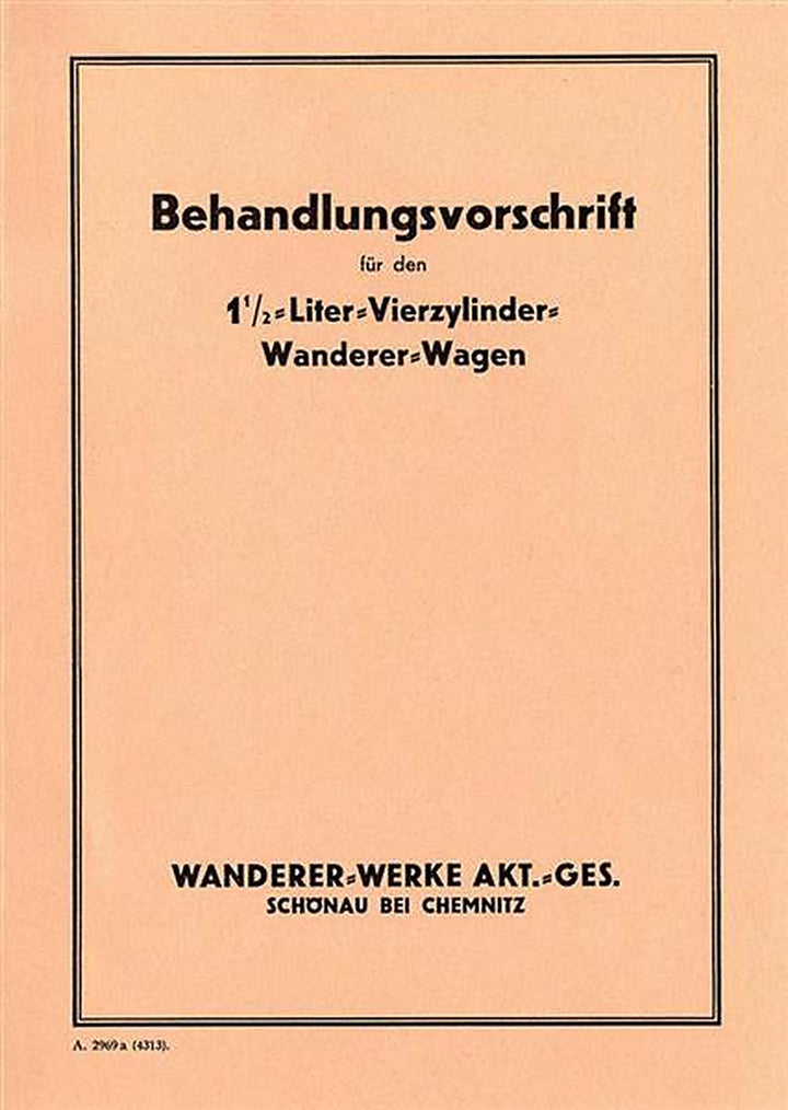 Wanderer 1,5 ltr 30 PS Betriebsanleitung, Buchcover