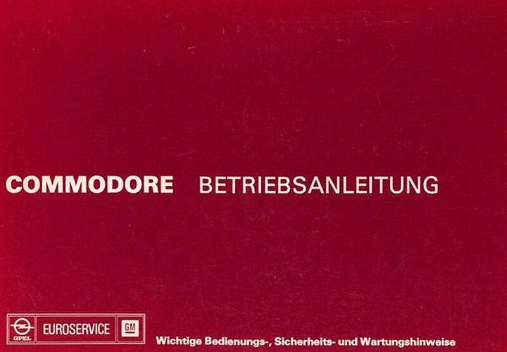Opel Commodore, Betriebsanleitung, Buchcover