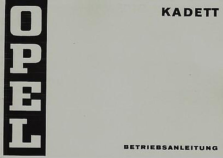 Opel Kadett Betriebsanleitung, Buchcover