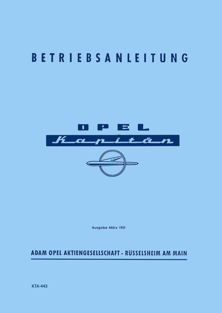 Opel Kapitän 2.5 Betriebsanleitung, Buchcover