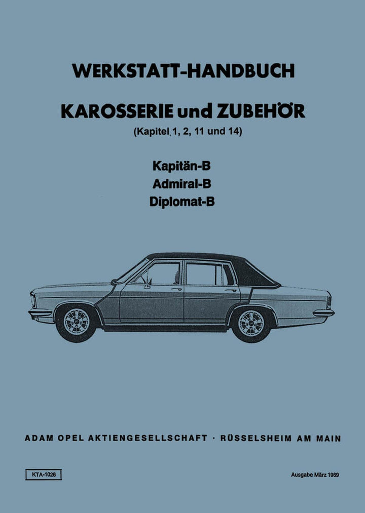 Opel Kapitän-B / Admiral-B / Diplomat-B Werkstatthandbuch, Buchcover