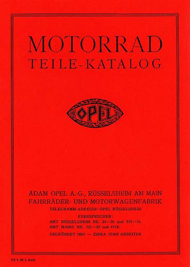 Opel Motoclub 500T Ersatzteilkatalog, Buchcover