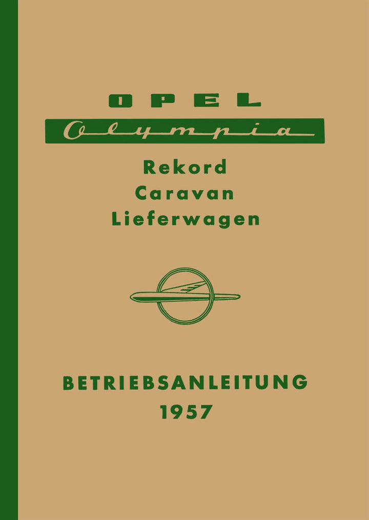 Opel Olympia Rekord, Caravan, Lieferwagen, Betriebsanleitung, Buchcover