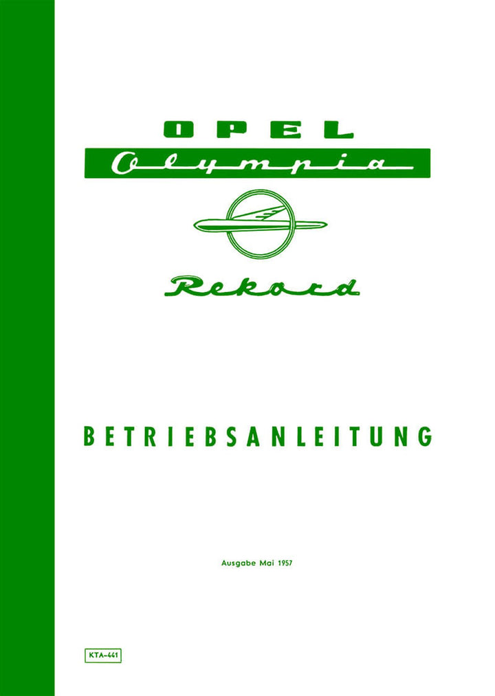 Opel Olympia Rekord Betriebsanleitung, Buchcover