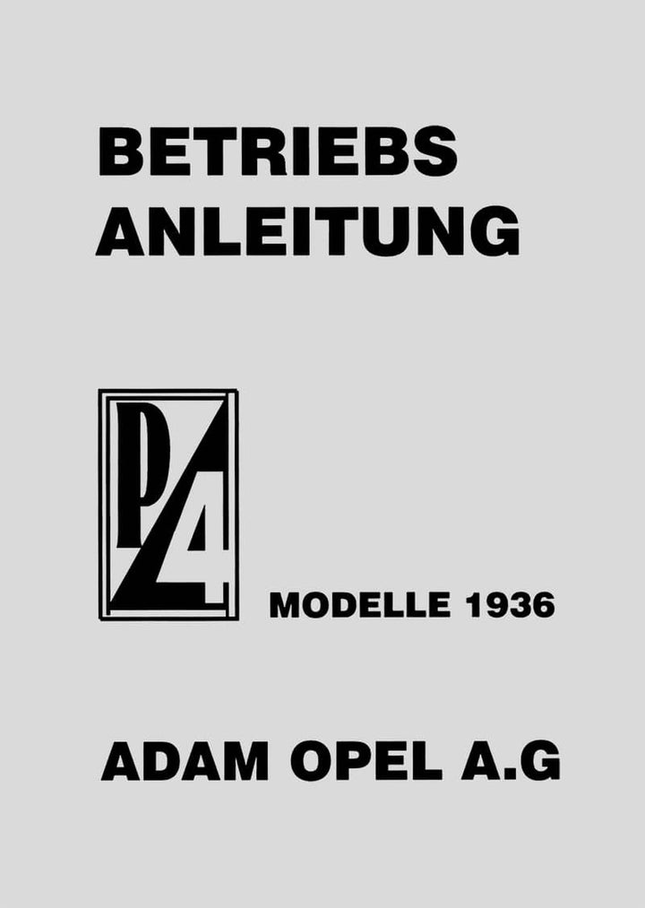 Opel P4 Betriebsanleitung, Buchcover