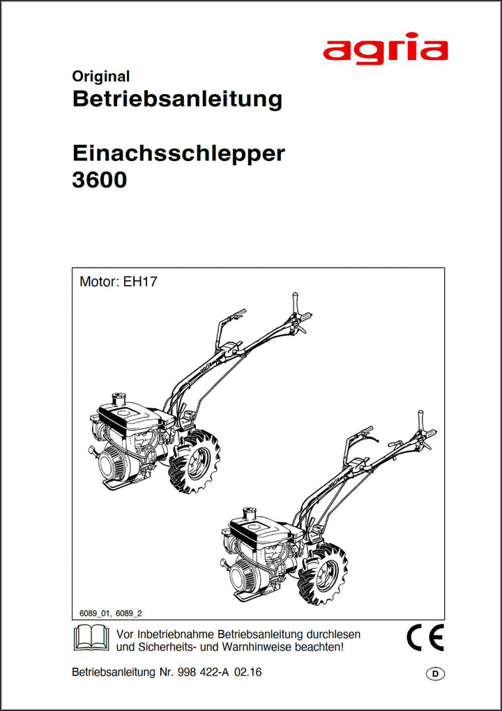 Agria 3600 Betriebsanleitung, Buchcover