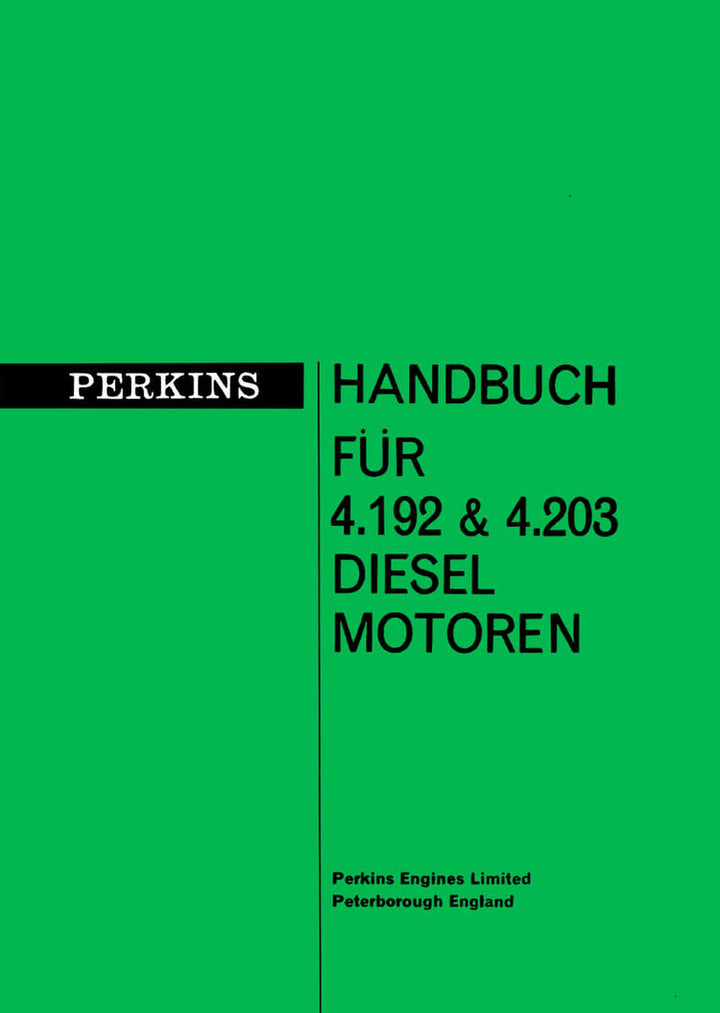 Perkins 4.192 & 4.203 Betriebsanleitung, Buchcover