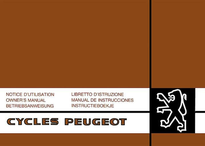 Peugeot 101 102 103 Betriebsanleitung, Buchcover
