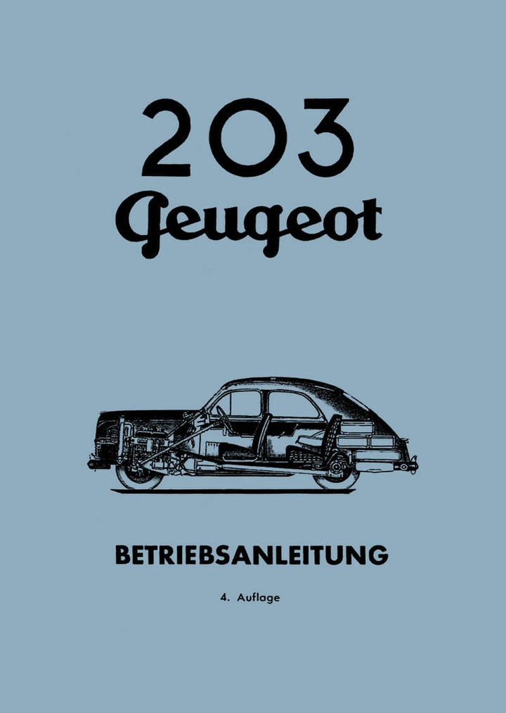 Peugeot 203 Betriebsanleitung, Buchcover