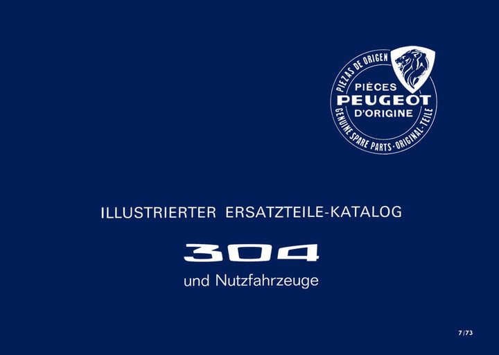 Peugeot 304 Ersatzteilkatalog, Buchcover