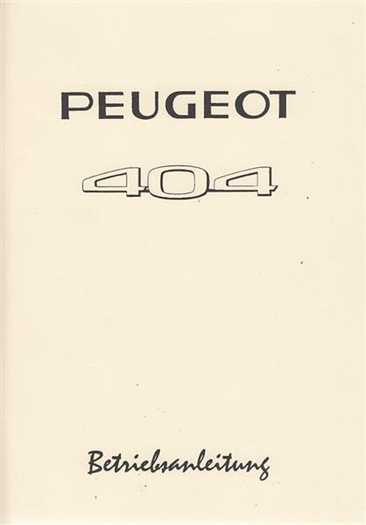 Peugeot 404, Betriebsanleitung, Buchcover