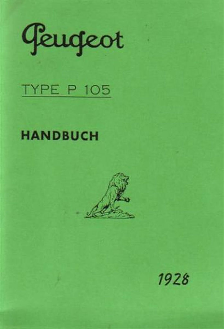 Peugeot P105 Betriebsanleitung, Buchcover