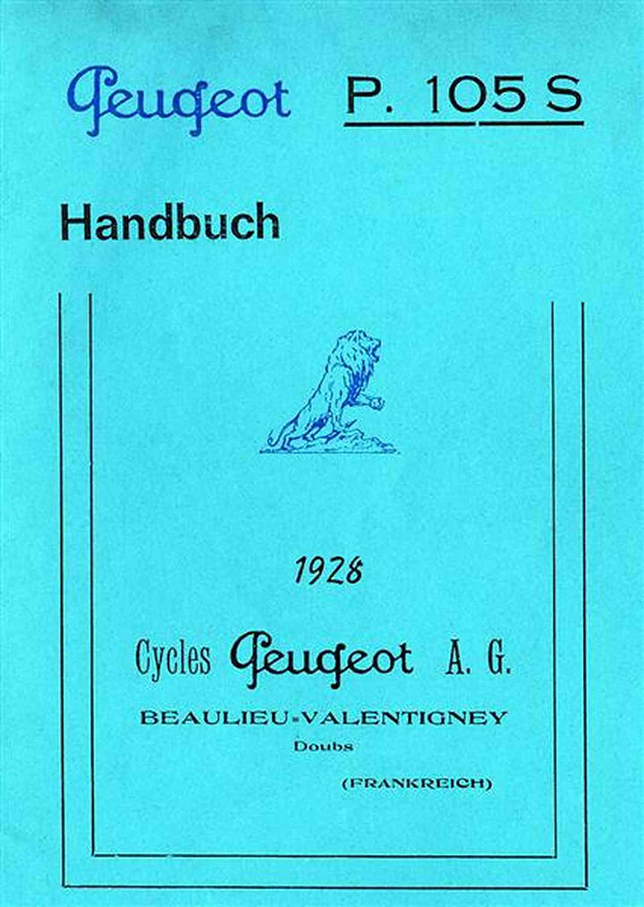 Peugeot P105S Handbuch, Buchcover