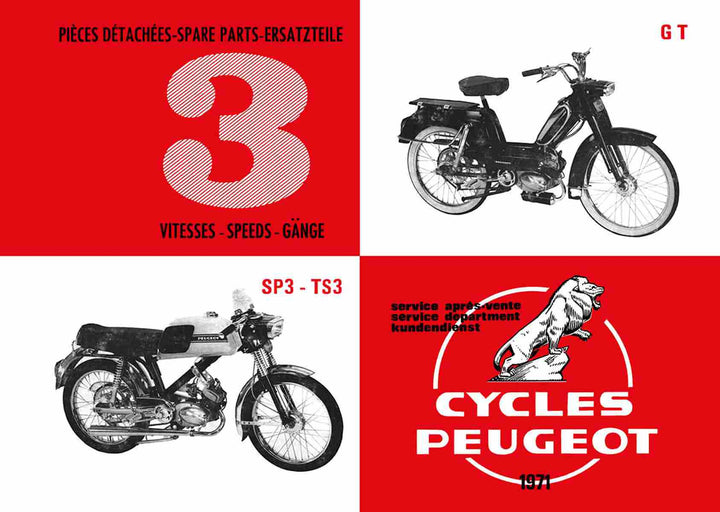 Peugeot SP 3, TS 3, und GT Ersatzteileliste, Buchcover