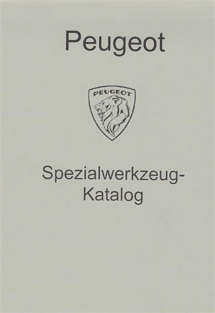 Peugeot Spezialwerkzeugkatalog, Buchcover
