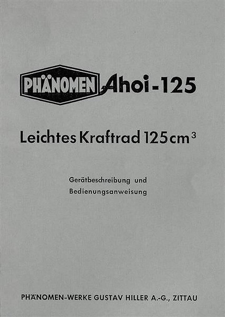 Phänomen Ahoi mit 125 ccm Betriebsanleitung, Buchcover