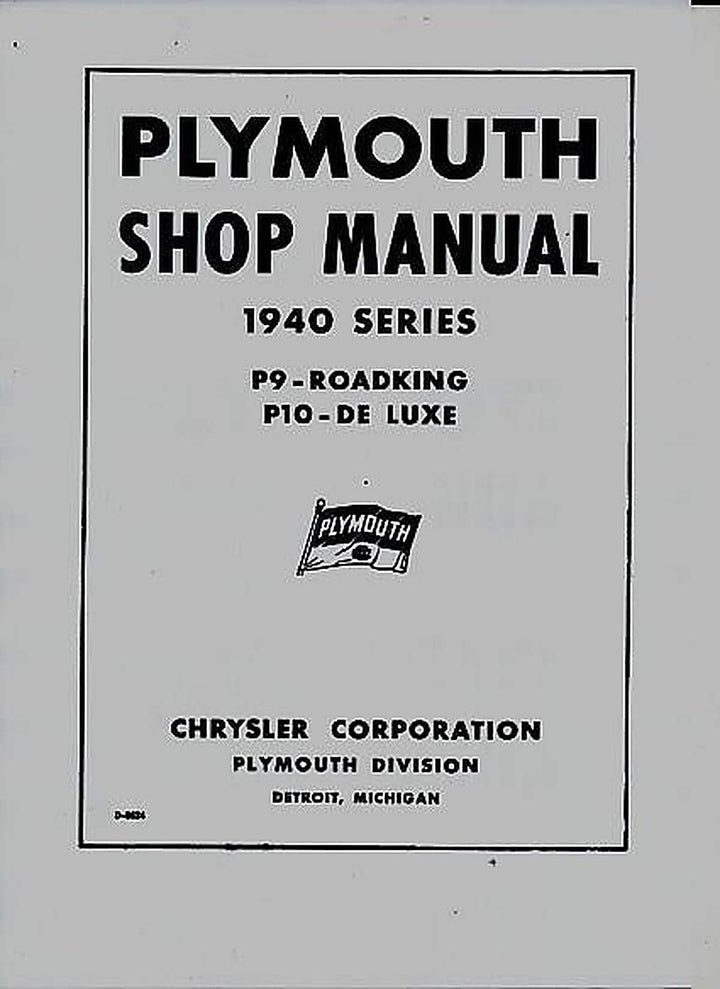 Plymouth P9 - Roadking, P10 - De Luxe - 1940 Series - Reparaturanleitung, Buchcover