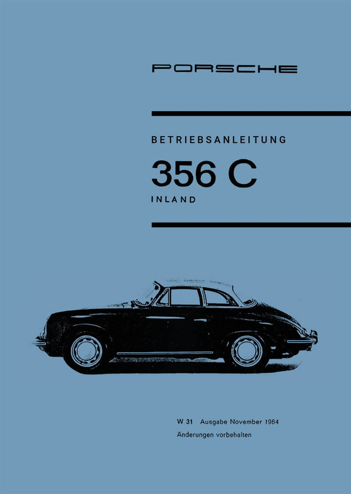 Porsche 356C Betriebsanleitung, Buchcover