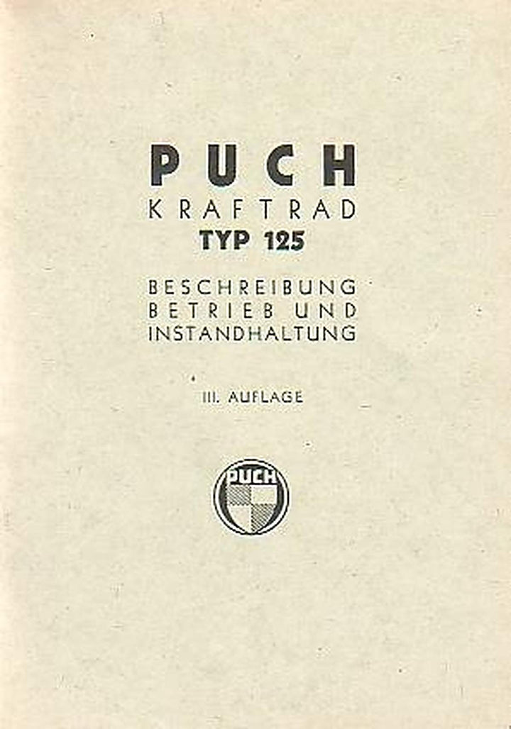 Puch 125 Wehrmacht Betriebsanleitung, Buchcover
