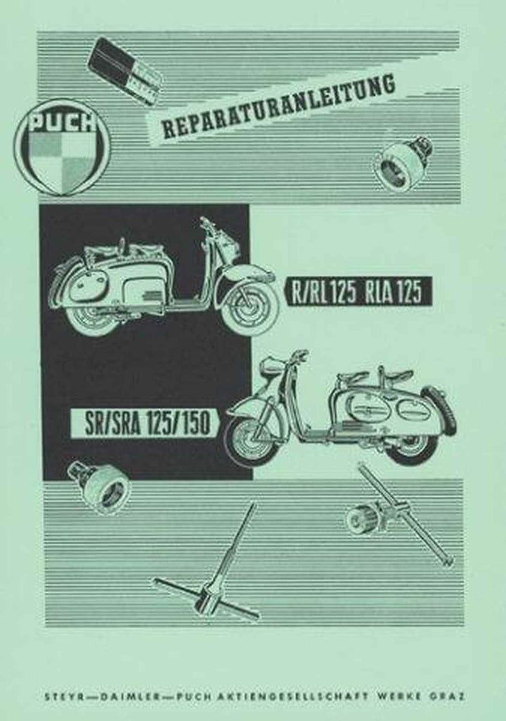 Puch 125 R, RL(A), SR(A), 150 SR(A) Reparaturanleitung, Buchcover