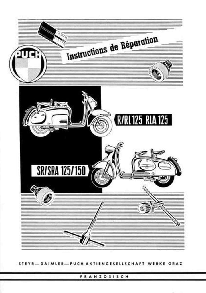 Puch 125 R, RL, RLA, 125, 150 SR, SRA Instructions de Réparation, Buchcover