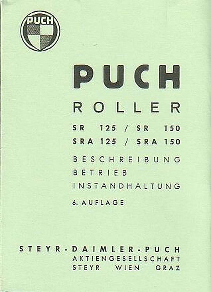 Puch 125 SR / SRA, 150 SR / SRA Betriebsanleitung, Buchcover