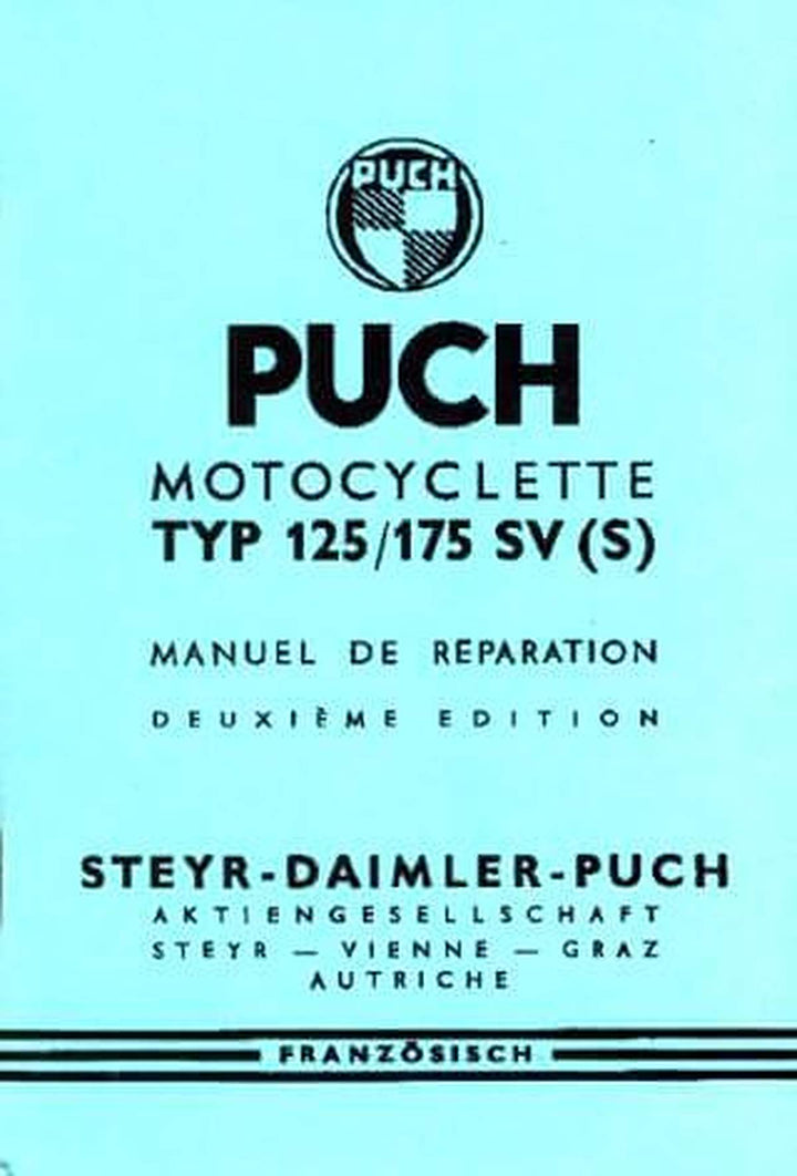 Puch 125 SV, 125 SVS, 175 SV, 175 SVS, Manuel de Reparation, Buchcover