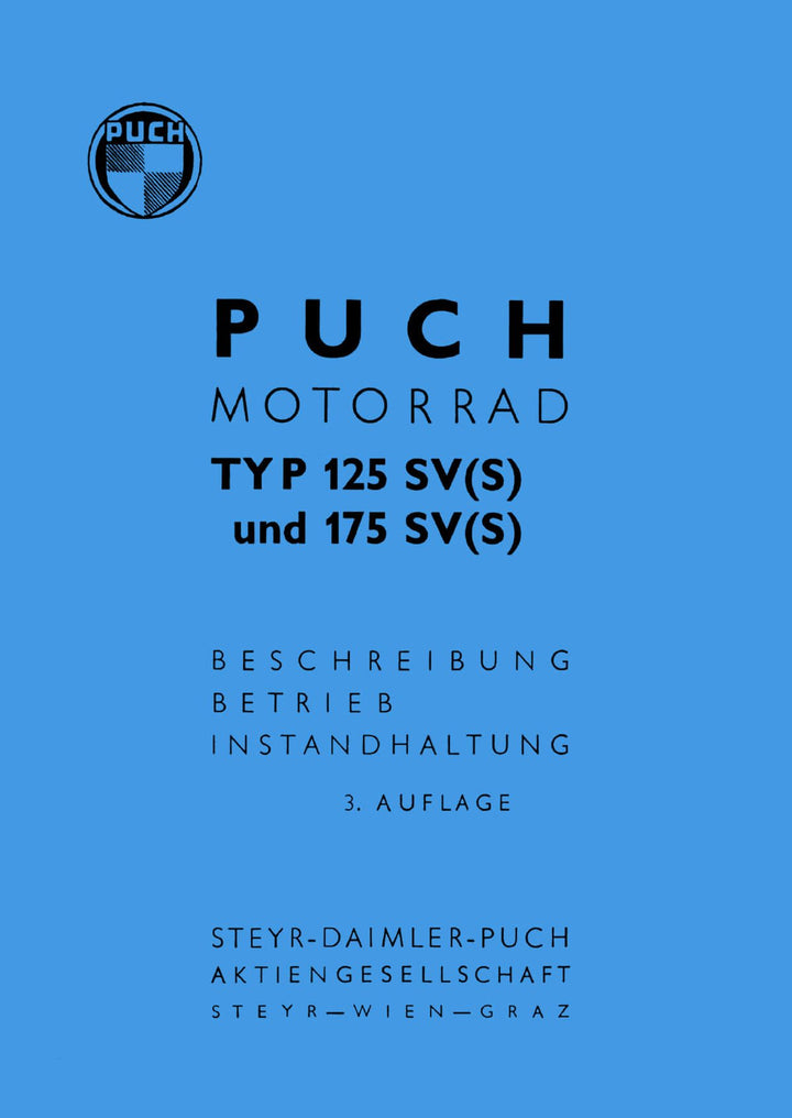 Puch 125 SV und 175 SV Betriebsanleitung, Buchcover