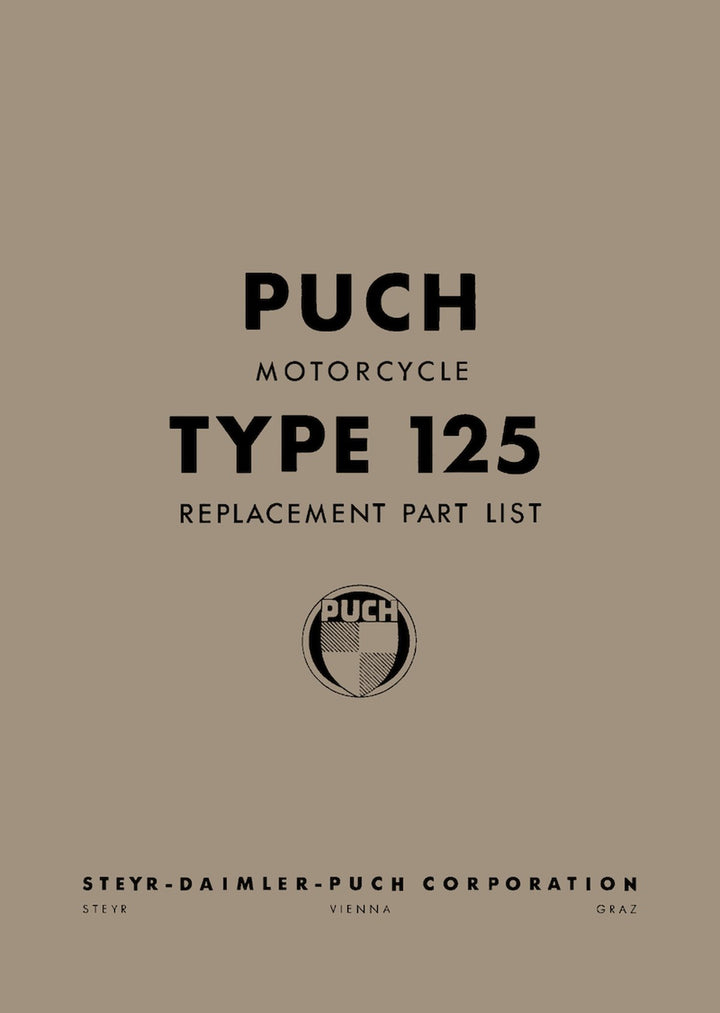 Puch 125 T (Touren) Replacement Part List, Buchcover