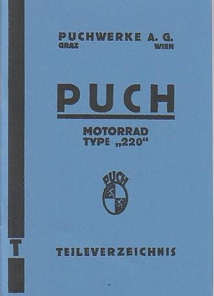 Puch 220 Eratzteilkatalog, Buchcover