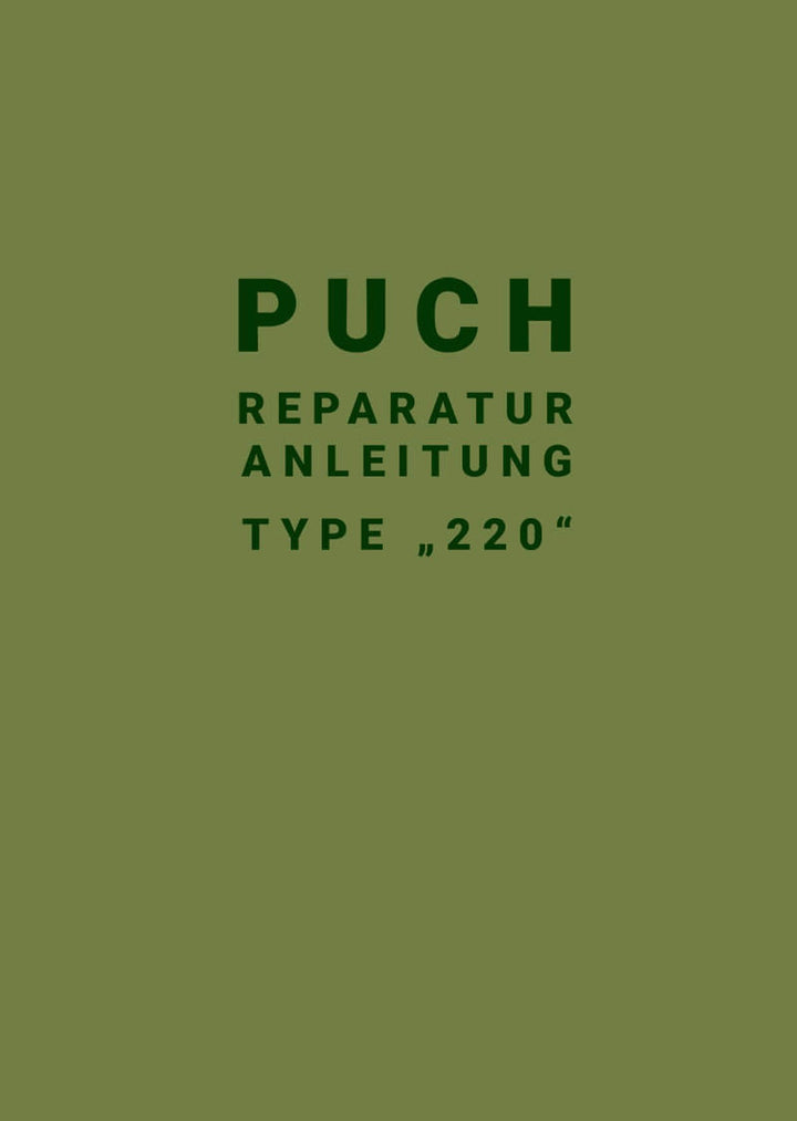 Puch Type 220 Reparaturanleitung, Buchcover
