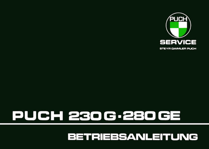 Puch G 230G und 280GE Betriebsanleitung, Buchcover