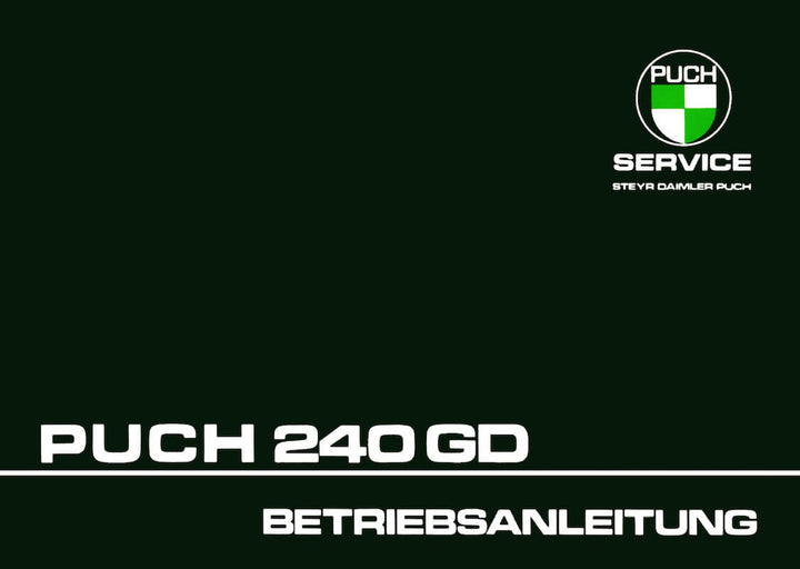 Puch G 240GD Betriebsanleitung, Buchcover