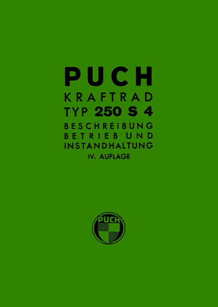 Puch 250 S4 (Wehrmachtsmodell mit Fuß- und Handschaltung) Betriebsanleitung, Buchcover