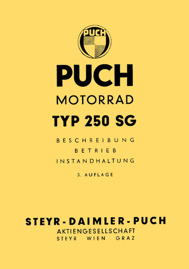 Puch 250 SG Betriebsanleitung, Buchcover