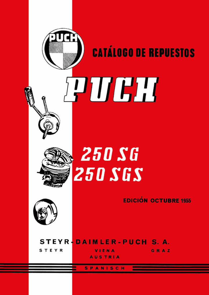 Puch Motocicleta, Type 250 SG, SGS, Catálogo de repuestos, Buchcover