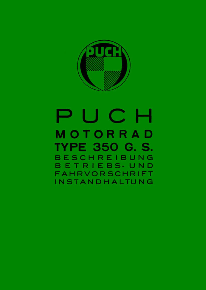 Puch 350 GS Betriebsanleitung, Buchcover