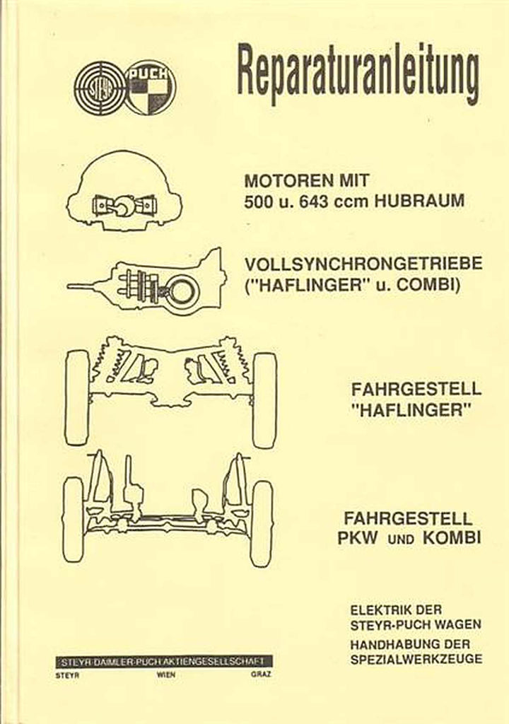 Puch 500, 650, 700, Haflinger, Reparaturanleitung, Buchcover