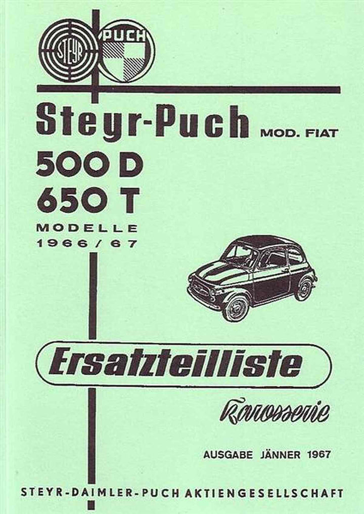 Puch 500 D/ 650 T Karosserie Ersatzteilkatalog, Buchcover