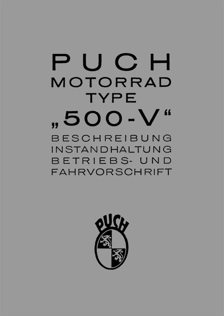 Puch 500 V Betriebsanleitung, Buchcover