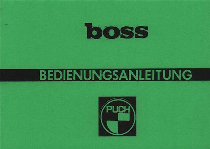 Puch Boss Betriebsanleitung, Buchcover